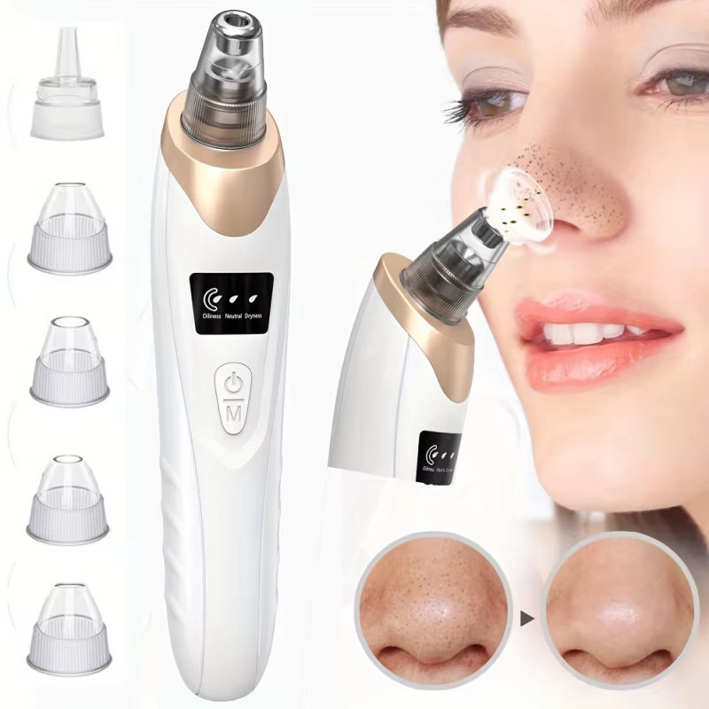 Blackhead Remover Pore Vacuum - 5 Suction - USB Rejected Facial Pore Cleaner Kit for Adult Acne Extractor Tool