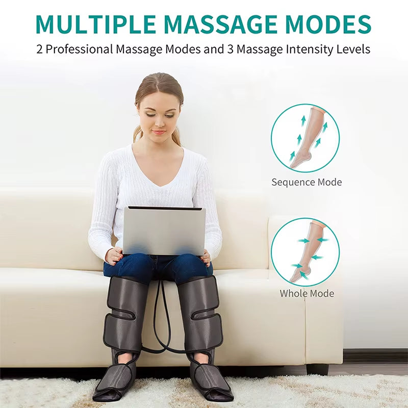 Leg Massager Electric Air Pressure Stereo Circulation Massage Therapy Promote Blood Circulation Relieve Muscle Fatigue