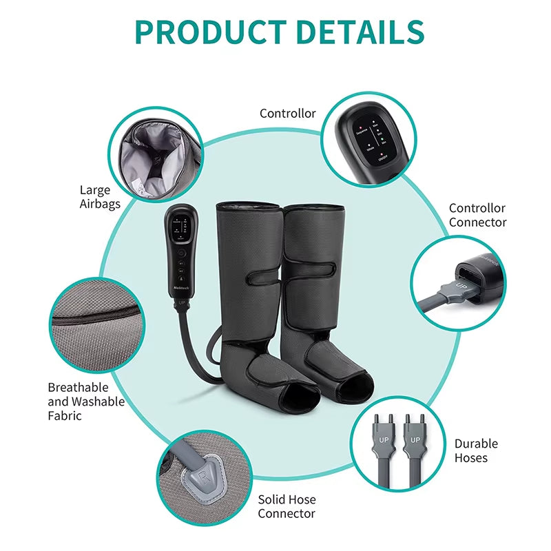 Leg Massager Electric Air Pressure Stereo Circulation Massage Therapy Promote Blood Circulation Relieve Muscle Fatigue