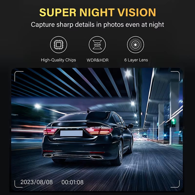 3 Channel Dash Cam for Cars Black Box Camera Car DVR 1080P Video Recorder Rear View Camera for Vehicle Car DVR Car Accessories