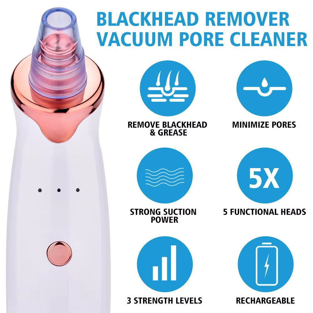 Blackhead Remover Vacuum Suction Pore Cleaner Acne Extractor Acne Comedone Whitehead Pimple Removal Spot Cleaner Skin Care Tool