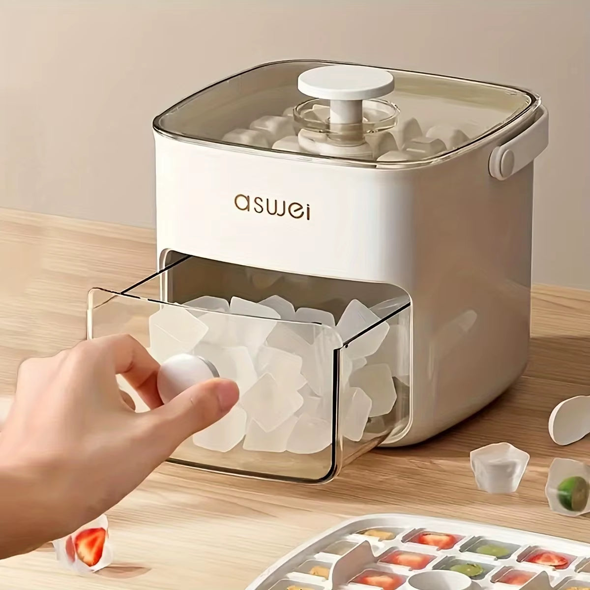 1Pcs Ice Box Frozen Ice Hockey Tool Grinding Tool Ice Bucket Large Capacity Ice Storage Household Press Ice Tray Ice Cube Mold