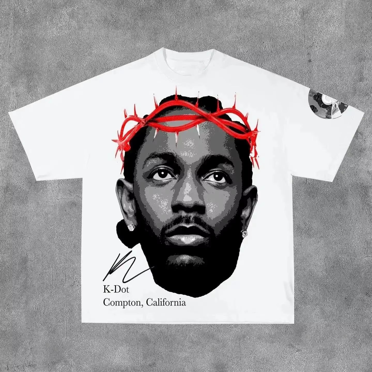 American Hip-Hop Character Pattern Printed T-Shirt Casual Fashion Oversized T-Shirt Harajuku Gothic Retro Tshirts Unisex Y2K Top